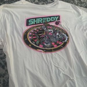 Shreddy Lyfe XL Beige Short Sleeve Tee Shirt Like New Rare Discontinued Shirt